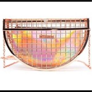 LIKE DREAMS
Caged Crescent Hologram Evening Clutch